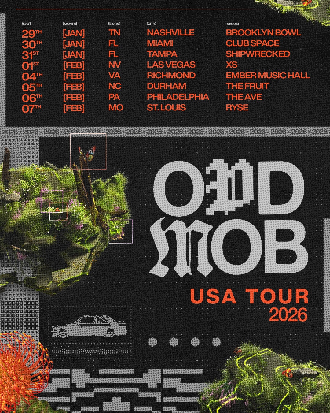 Odd Mob concert tour poster 2026